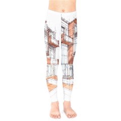 Rag-flats-onion-flats-llc-architecture-drawing Graffiti-architecture Kids  Leggings by Jancukart