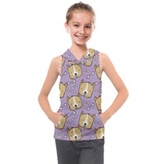 Corgi Pattern Kids  Sleeveless Hoodie by Sudhe