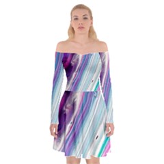 Color Acrylic Paint Art Off Shoulder Skater Dress by artworkshop