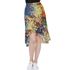 Colorful Structure Frill Hi Low Chiffon Skirt by artworkshop