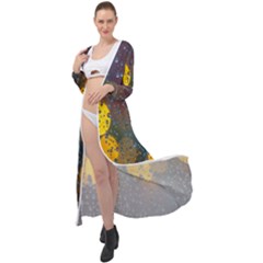 Raindrops Water Maxi Chiffon Beach Wrap by artworkshop