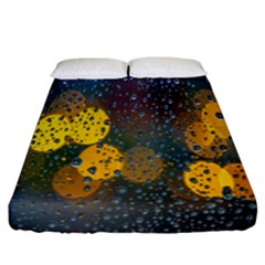 Raindrops Water Fitted Sheet (california King Size) by artworkshop