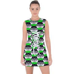 Hackers Town Void Mantis Hexagon Agender Agender Info Pride Flag Lace Up Front Bodycon Dress by WetdryvacsLair