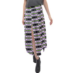 Hackers Town Void Mantis Hexagon Agender Nine 9 Stripe Pride Flag Velour Split Maxi Skirt by WetdryvacsLair