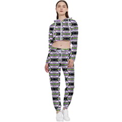 Hackers Town Void Mantis Hexagon Agender Nine 9 Stripe Pride Flag Cropped Zip Up Lounge Set by WetdryvacsLair