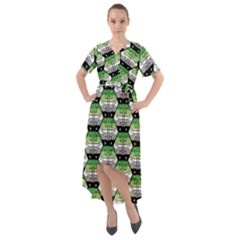 Hackers Town Void Mantis Hexagon Aromantic Pride Flag Front Wrap High Low Dress by WetdryvacsLair