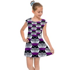 Hackers Town Void Mantis Hexagon Asexual Ace Pride Flag Kids  Cap Sleeve Dress by WetdryvacsLair