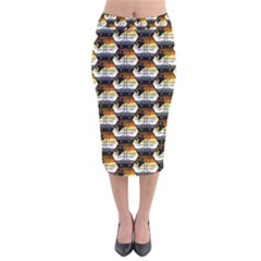 Hackers Town Void Mantis Hexagon Bear Pride Flag Velvet Midi Pencil Skirt by WetdryvacsLair