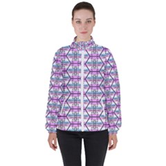 Hackers Town Void Mantis Hexagon Bigender Pride Flag Women s High Neck Windbreaker by WetdryvacsLair