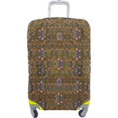 Sunflowers Seed In Harmony With Tropical Flowers Luggage Cover (large) by pepitasart