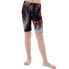 Digital-fractal-fractals-fantasy Kids  Mid Length Swim Shorts by Jancukart