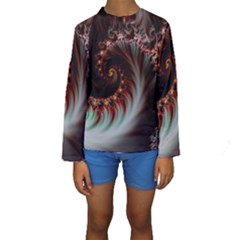 Digital-fractal-fractals-fantasy Kids  Long Sleeve Swimwear by Jancukart