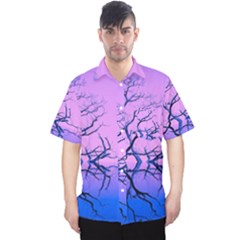 Nature-inspiration-trees-blue Men s Hawaii Shirt