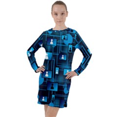 Smartphone-system-web-news Long Sleeve Hoodie Dress by Jancukart