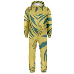 Folk Flowers Print Floral Pattern Ethnic Art Hooded Jumpsuit (men) by Eskimos