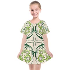 Folk Flowers Print Floral Pattern Ethnic Art Kids  Smock Dress by Eskimos