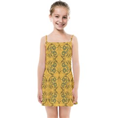 Folk Flowers Print Floral Pattern Ethnic Art Kids  Summer Sun Dress by Eskimos