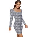 Digitalart Women Long Sleeve Ruched Stretch Jersey Dress View2