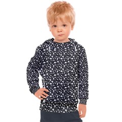 Small Bright White Halloween Motifs Skulls, Spells & Cats On Spooky Black  Kids  Hooded Pullover by PodArtist