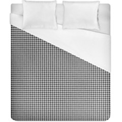 Soot Black And White Handpainted Houndstooth Check Watercolor Pattern Duvet Cover (california King Size) by PodArtist