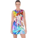 Background-drips-fluid-colorful- Lace Up Front Bodycon Dress View1