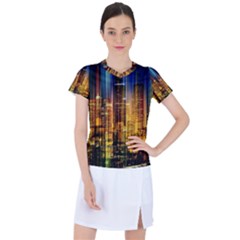 Skyline-light-rays-gloss-upgrade Women s Sports Top by Jancukart