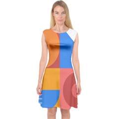 Geometric Series  Capsleeve Midi Dress by Sobalvarro