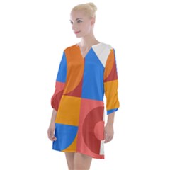 Geometric Series  Open Neck Shift Dress by Sobalvarro