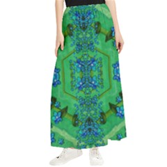 Vines Of Beautiful Flowers On A Painting In Mandala Style Maxi Chiffon Skirt by pepitasart