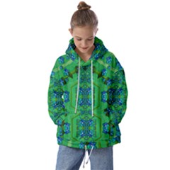 Vines Of Beautiful Flowers On A Painting In Mandala Style Kids  Oversized Hoodie by pepitasart