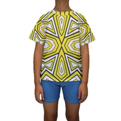 Abstract Pattern Geometric Backgrounds  Kids  Short Sleeve Swimwear by Eskimos