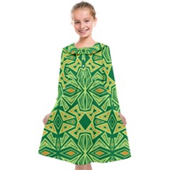 Abstract Pattern Geometric Backgrounds Kids  Midi Sailor Dress by Eskimos