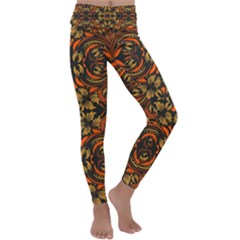 Folk Flowers Print Floral Pattern Ethnic Art Kids  Lightweight Velour Classic Yoga Leggings by Eskimos