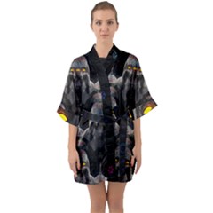 Img 20220804 012132 (6000 X 6000 Pixel) Half Sleeve Satin Kimono  by Drippycreamart