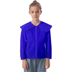 Background-blue Kids  Peter Pan Collar Blouse by nate14shop