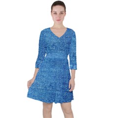 Jeans Blue  Quarter Sleeve Ruffle Waist Dress by artworkshop