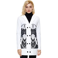 Im Fourth Dimension Black White Button Up Hooded Coat  by imanmulyana