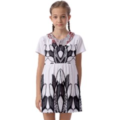 Im Fourth Dimension Black White Kids  Asymmetric Collar Dress by imanmulyana