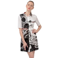 Im Fourth Dimension Black White 4 Belted Shirt Dress by imanmulyana