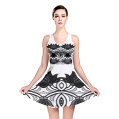 Im Fourth Dimension Black White 6 Reversible Skater Dress by imanmulyana