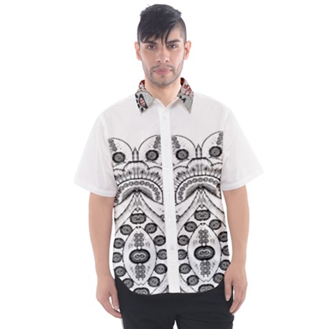 Im Fourth Dimension Black White 9 Men s Short Sleeve Shirt by imanmulyana