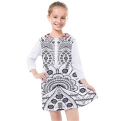 Im Fourth Dimension Black White 9 Kids  Quarter Sleeve Shirt Dress by imanmulyana