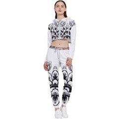 Im Fourth Dimension Black White 10 Cropped Zip Up Lounge Set by imanmulyana