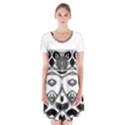 IM Fourth Dimension Black White 12 Short Sleeve V-neck Flare Dress View1