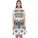 IM Fourth Dimension Black White 12 Short Sleeve Waist Detail Dress View1