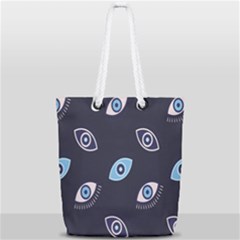 Eyes Evil Eye Blue Pattern Design Full Print Rope Handle Tote (small) by artworkshop