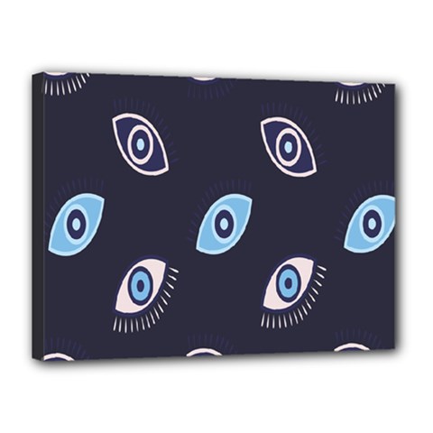 Eyes Evil Eye Blue Pattern Design Canvas 16  X 12  (stretched) by artworkshop