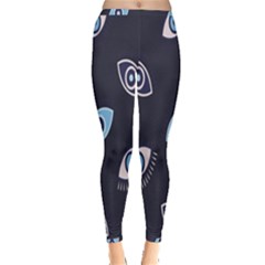 Eyes Evil Eye Blue Pattern Design Inside Out Leggings by artworkshop