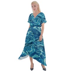 Surface Abstract  Cross Front Sharkbite Hem Maxi Dress by artworkshop