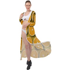 Oranges Slices  Pattern Maxi Chiffon Beach Wrap by artworkshop